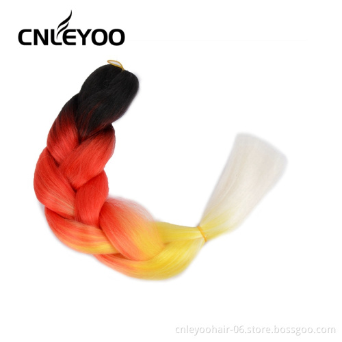 Hot selling wholesale 24 inch high temperature fiber giant gradient color crochet braid